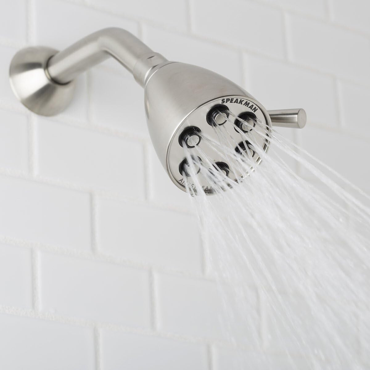Elegant Brass Anystream Adjustable Shower Head - Brushed Nickel Finish