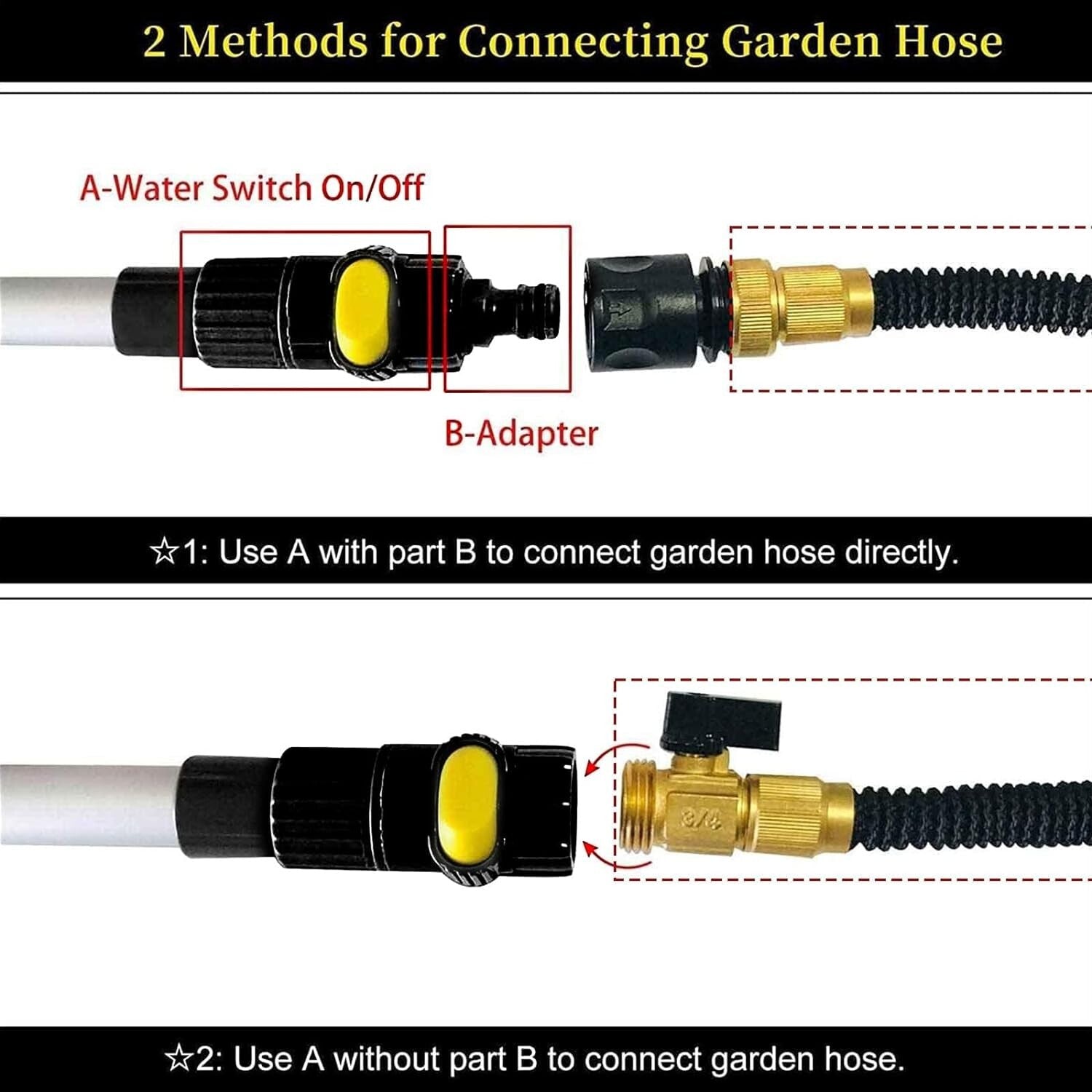 Aluminum Telescopic Car Wash Brush with Soft Bristles & Hose Connector - 5-12 Ft