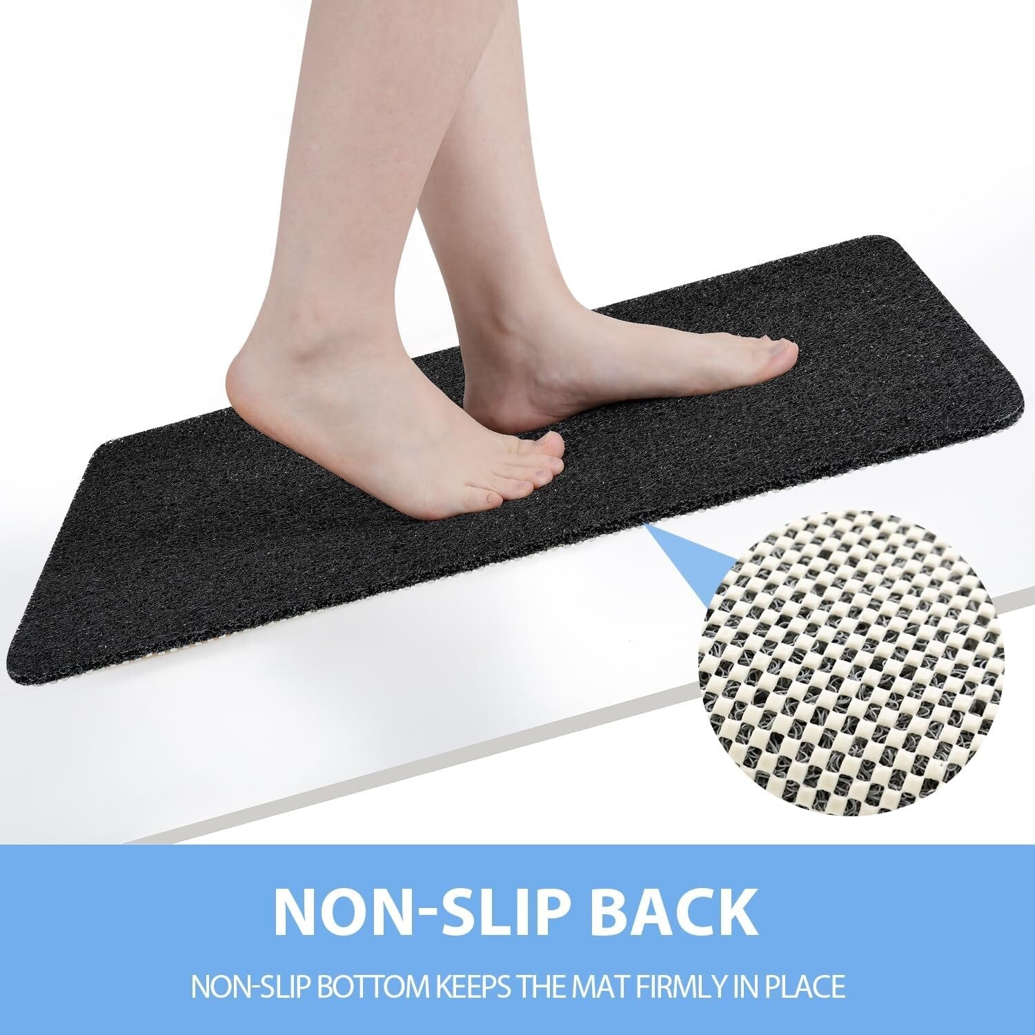 Anti-Slip Foot Scrubber Mat for Bathtub & Shower - Fast-Drying Design 40"x28"