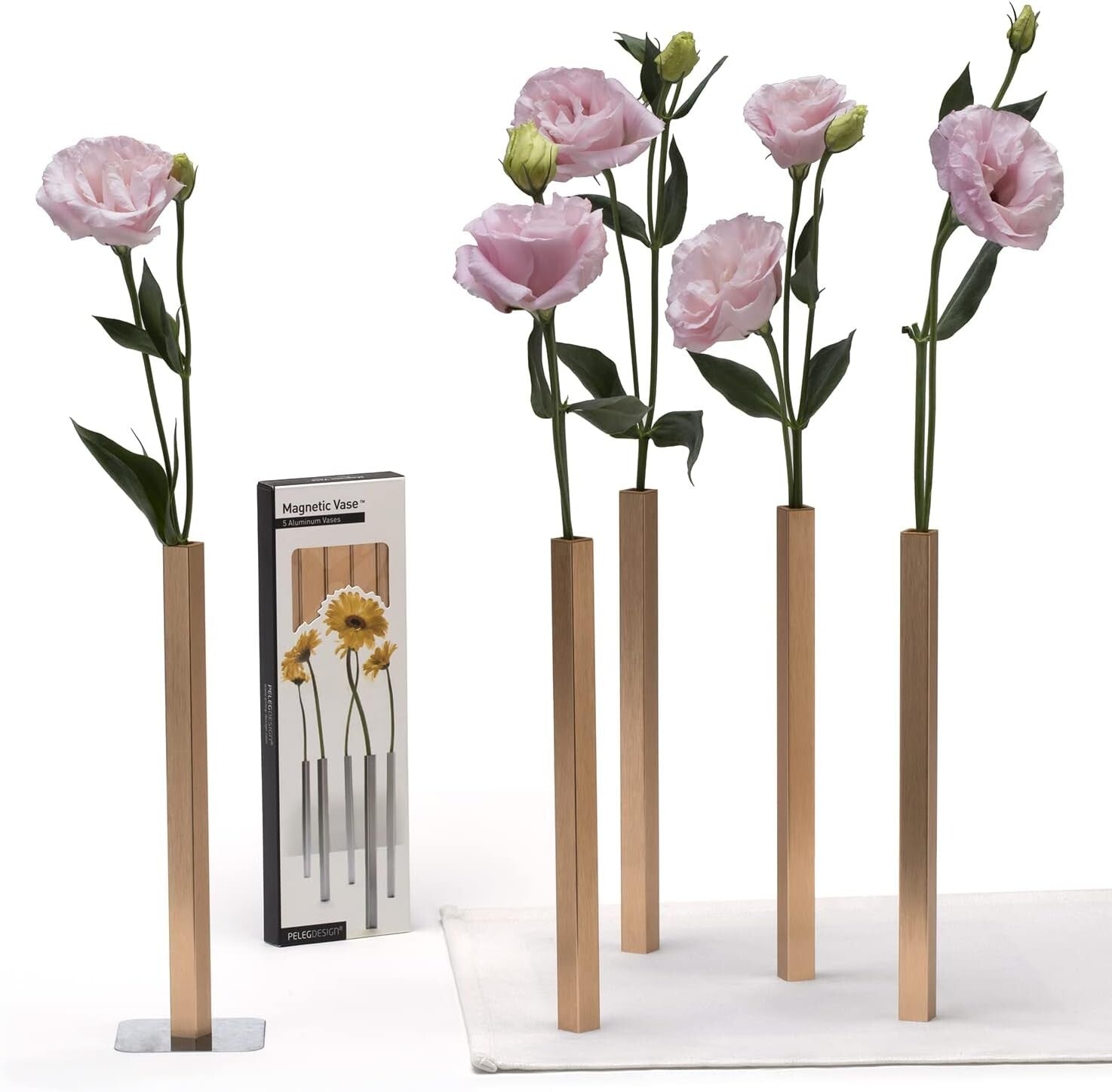 Elegant Magnetic Vases Set of 5 - Perfect for Flowers and Centerpieces
