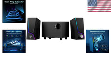 Load image into Gallery viewer, Compact Subwoofer Speakers System for Laptops &amp; Desktops with Colorful Lighting