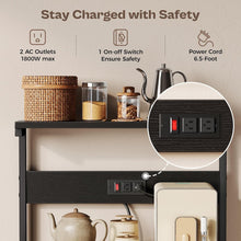 Load image into Gallery viewer, Functional Microwave Stand with Storage and Adjustable Shelves - Black Finish