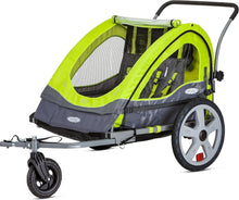 Load image into Gallery viewer, Versatile 2-Passenger Bike Trailer/Stroller with Weather Canopy &amp; Safety Harness
