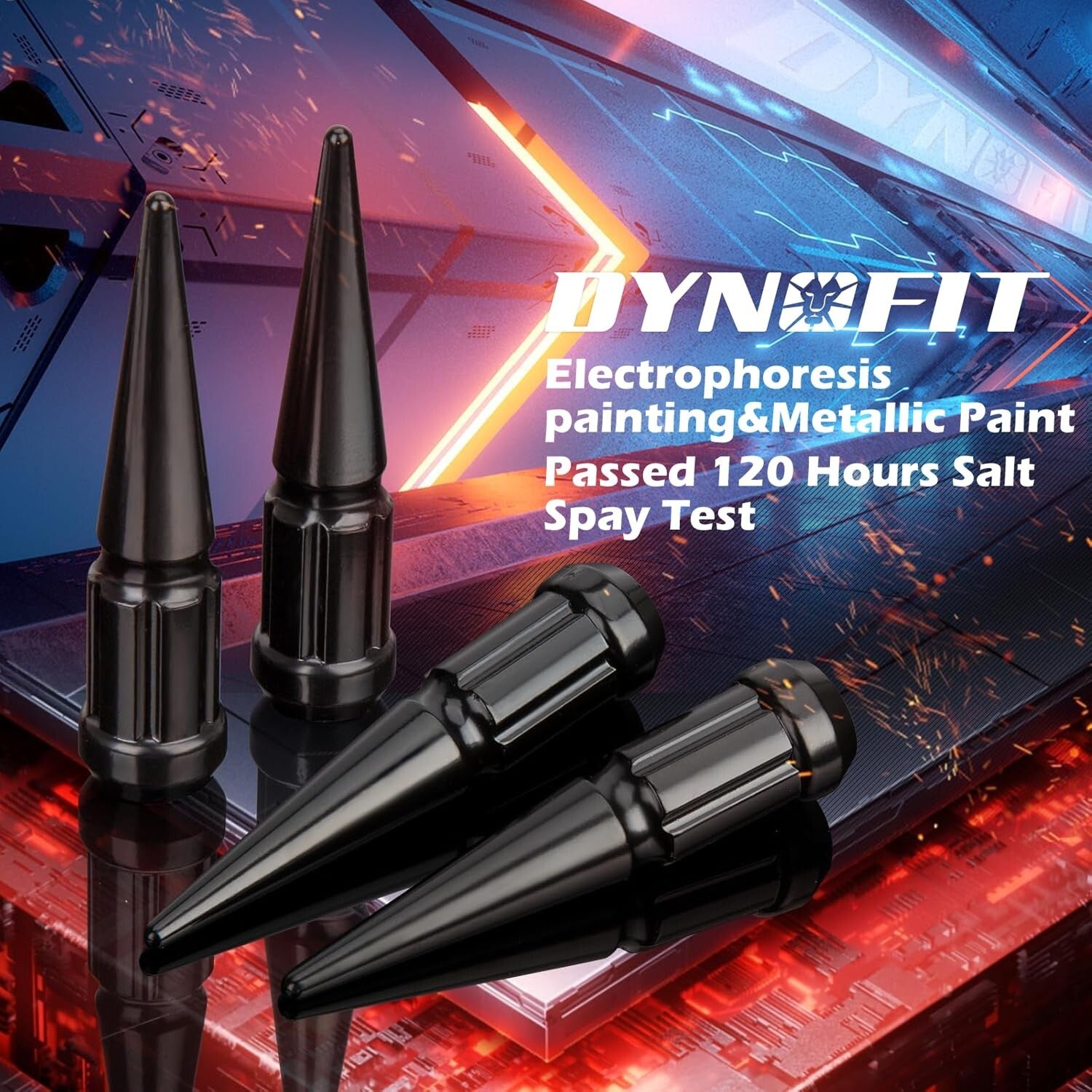 Durable 12x1.5 Wheel Spike Lug Nuts - 3.35” Closed End with Premium Steel Finish