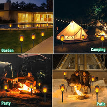 Load image into Gallery viewer, 12-Pack Solar Flame Torch Lights - Waterproof Outdoor Decor for Patio &amp; Garden