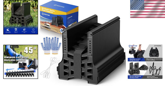 Efficient 20ft Height-Adjustable RV Sewer Hose Support, Black ABS Material