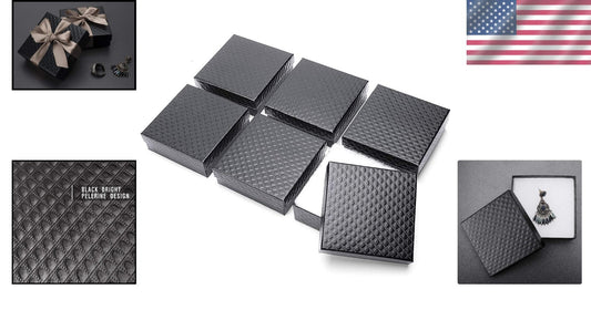 52 Pack Black Cotton Filled Jewelry Boxes, 3.5x3.5x1 for Elegant Gifting