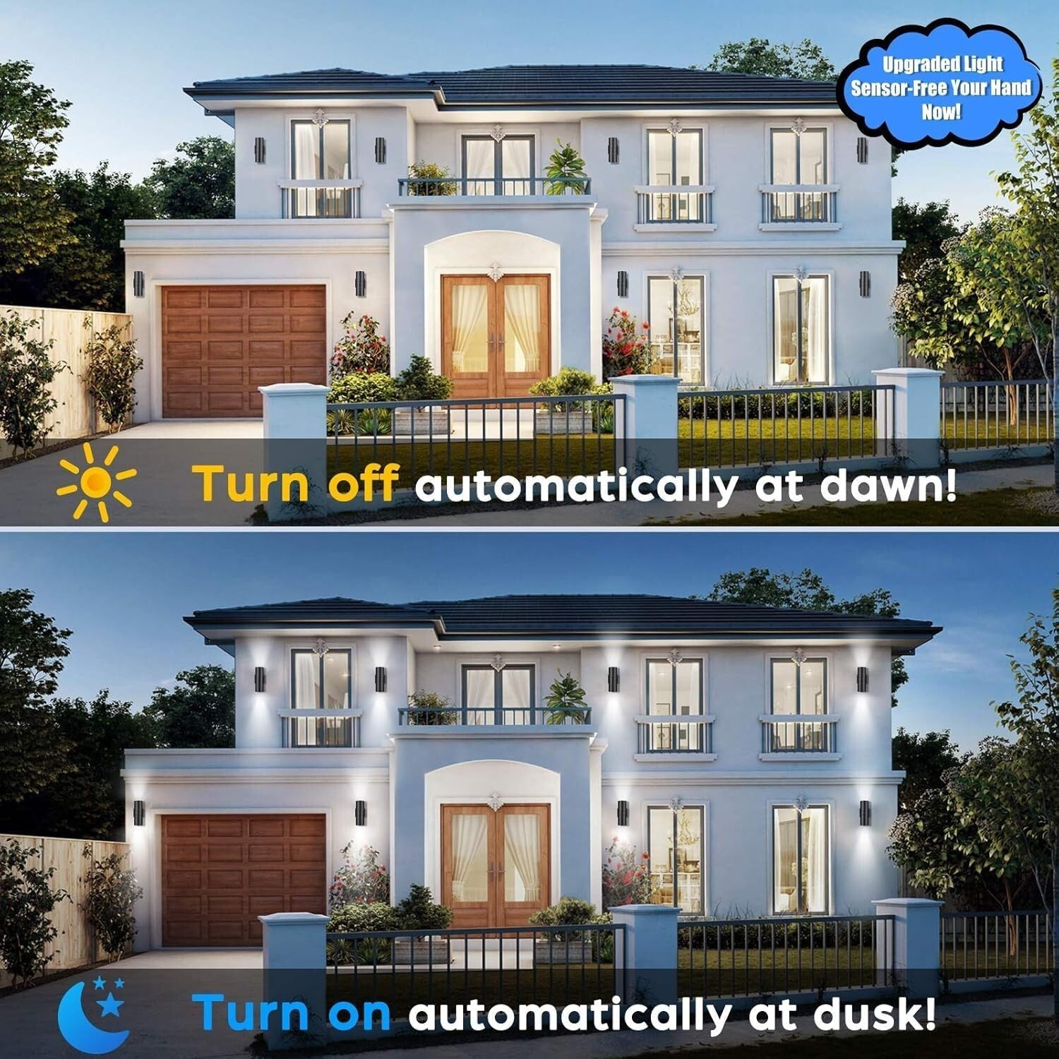 Weatherproof 4-Pack Black Up and Down Wall Sconces for Modern Outdoor Spaces