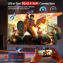 Load image into Gallery viewer, WiFi Mini Projector with Built-in Speaker - 4K Support &amp; Huge 200" Projection