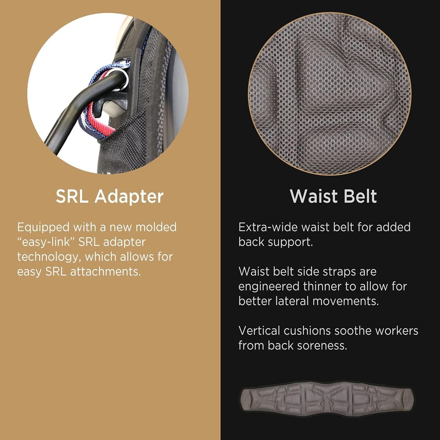 Premium Full-Body Safety Harness with 8" Thick Support Belt & Aluminum D-Rings