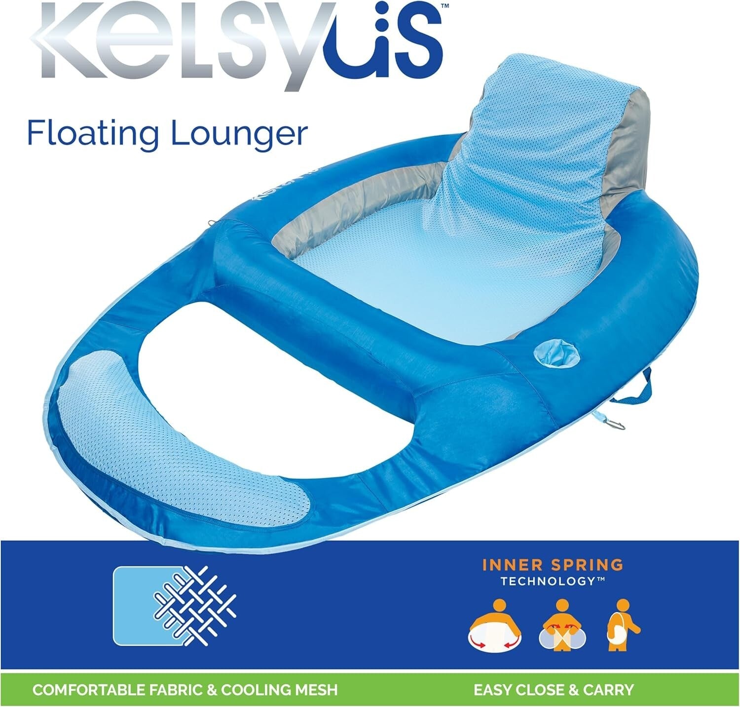 Soft Mesh Floating Lounger Chair - Stylish Inflatable Pool Float for Relaxation