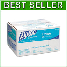 Load image into Gallery viewer, 250-Pack Double-Zipper 1-Gallon Freezer Bags - Leak-Proof &amp; Clear with Labels