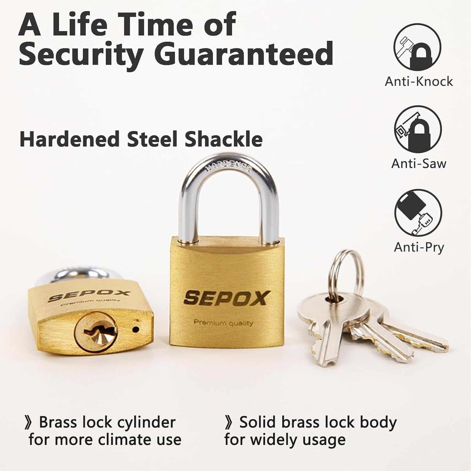 Durable Weather-Resistant Brass Padlock Set - 36 Pcs with User-Friendly Keys