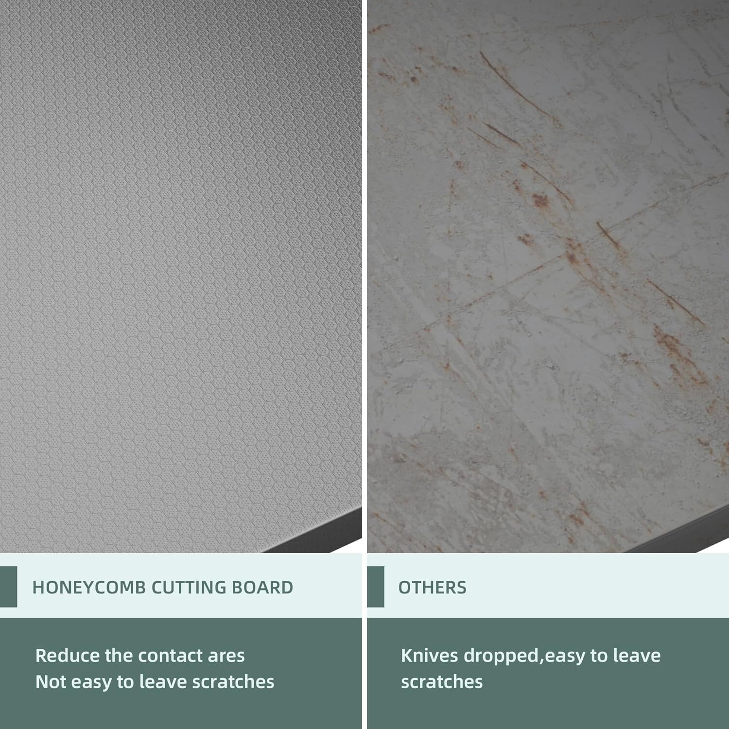 Large 23.62" x 19.68" 304 Stainless Steel Cutting Board - Heavy Duty & Non-Slip