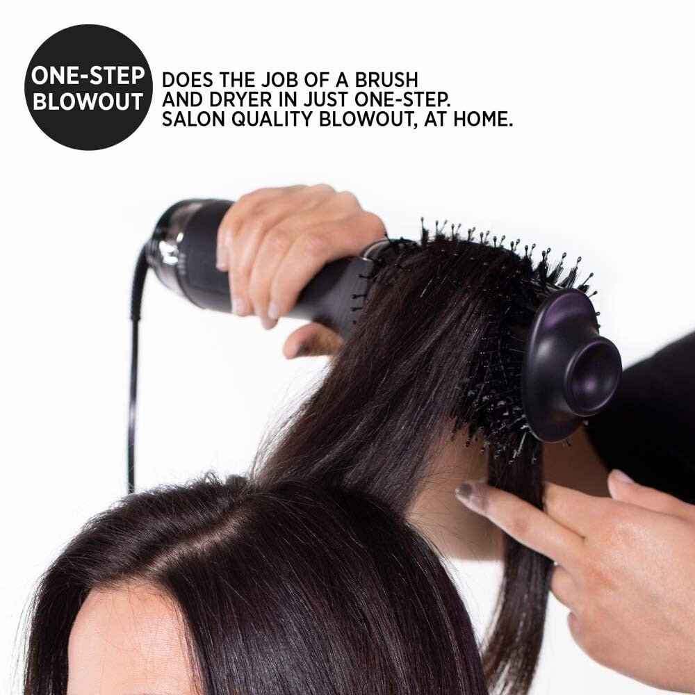 Professional Black Gold One-Step Hair Dryer & Volumizer for Effortless Blowouts