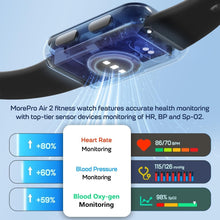 Load image into Gallery viewer, IP68 Waterproof Fitness Tracker with Heart Rate, Blood Pressure Monitor - Black