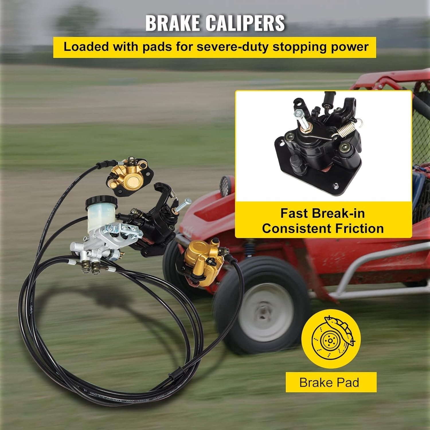 Easy Install Go Kart Hydraulic Brake Kit - Reliable Performance for 150cc Models