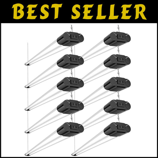 10-Linkable 4400 Lumen LED Shop Lights - Durable 4FT Fixtures for Home & Garage