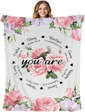 Load image into Gallery viewer, Inspirational Floral Throw Blanket 80"x60" - Perfect Christian Gift for Women