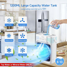Load image into Gallery viewer, Personal Air Cooler with 1200ml Tank, 3 Speeds &amp; 7 Night Lights - Compact Design