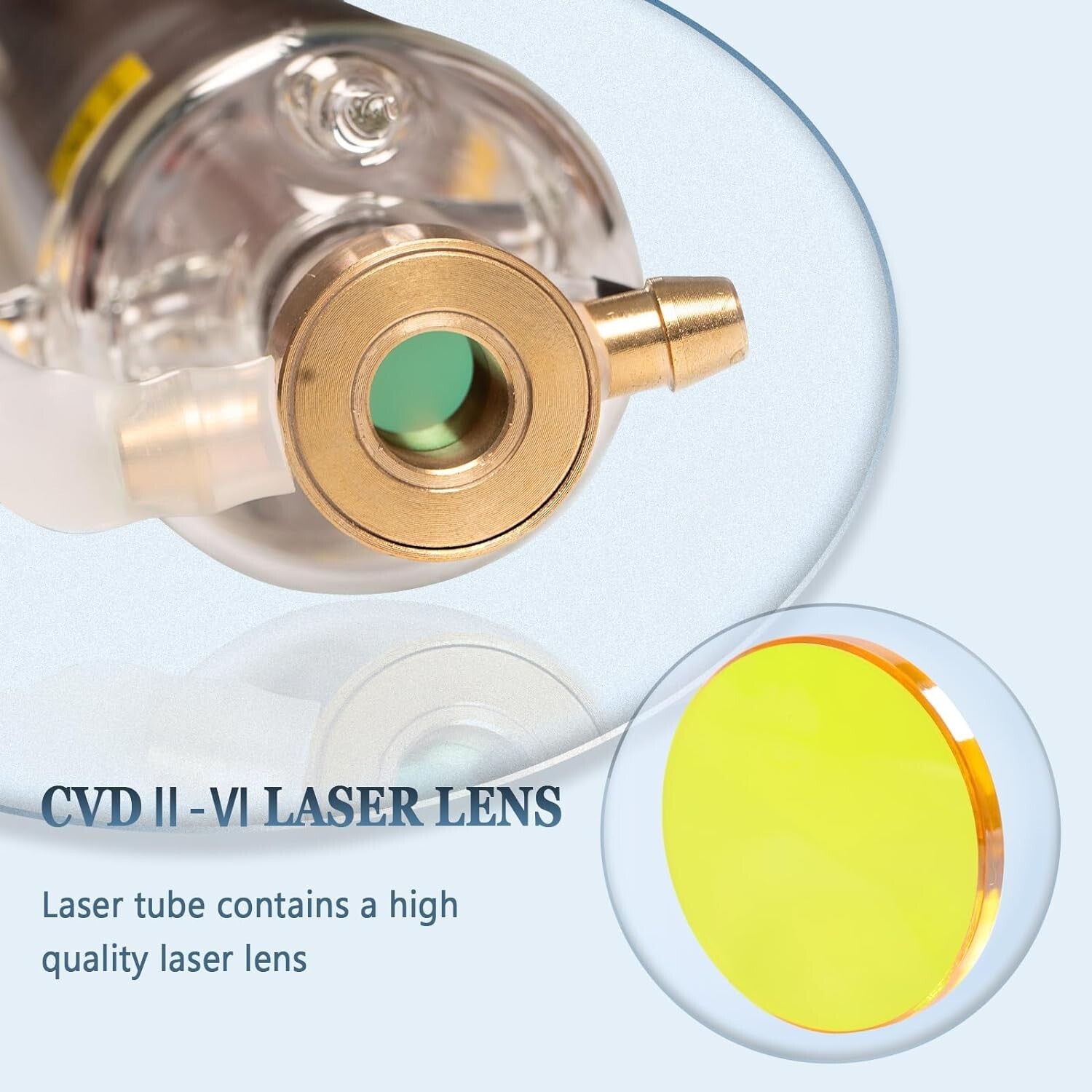 Efficient 90W Glass Laser Tube with Preconnected Ports, 1250mm Long, 80mm Wide