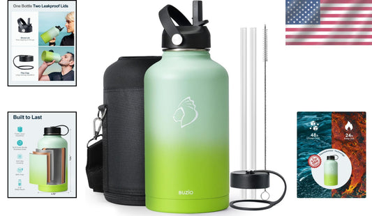 64oz Vacuum Insulated Water Flask - Keeps Cold 48hrs, Ideal for Sports & Camping