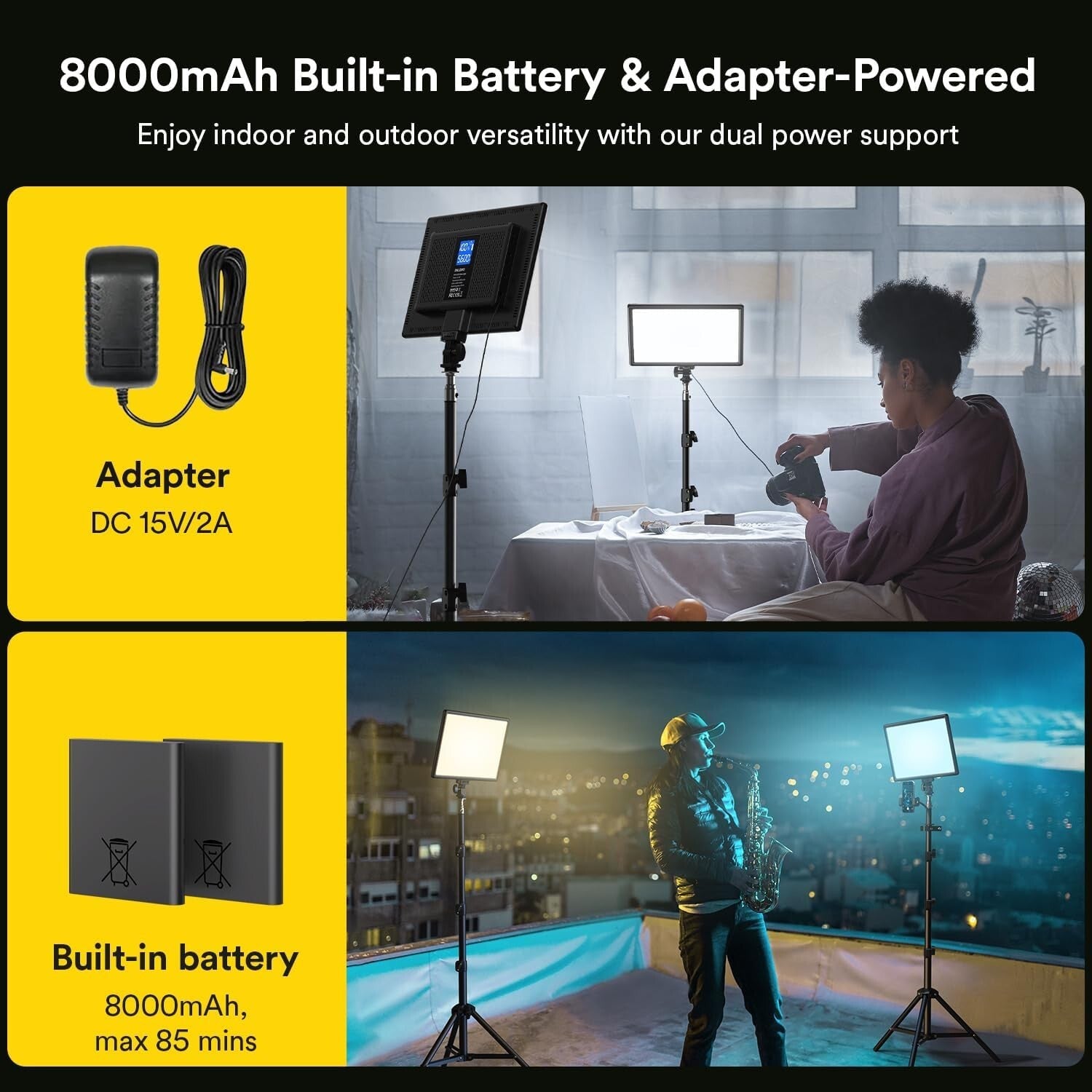 Professional LED Lighting Kit with Adjustable Stands - Ideal for Live Streaming