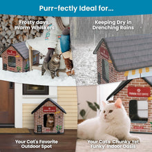 Load image into Gallery viewer, Insulated Outdoor Cat Shelter with Heated Mat - Ideal for Colder Weather
