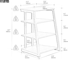 Load image into Gallery viewer, Elegant Corner Shelf for Record Player &amp; Media with Adjustable Wooden Shelves