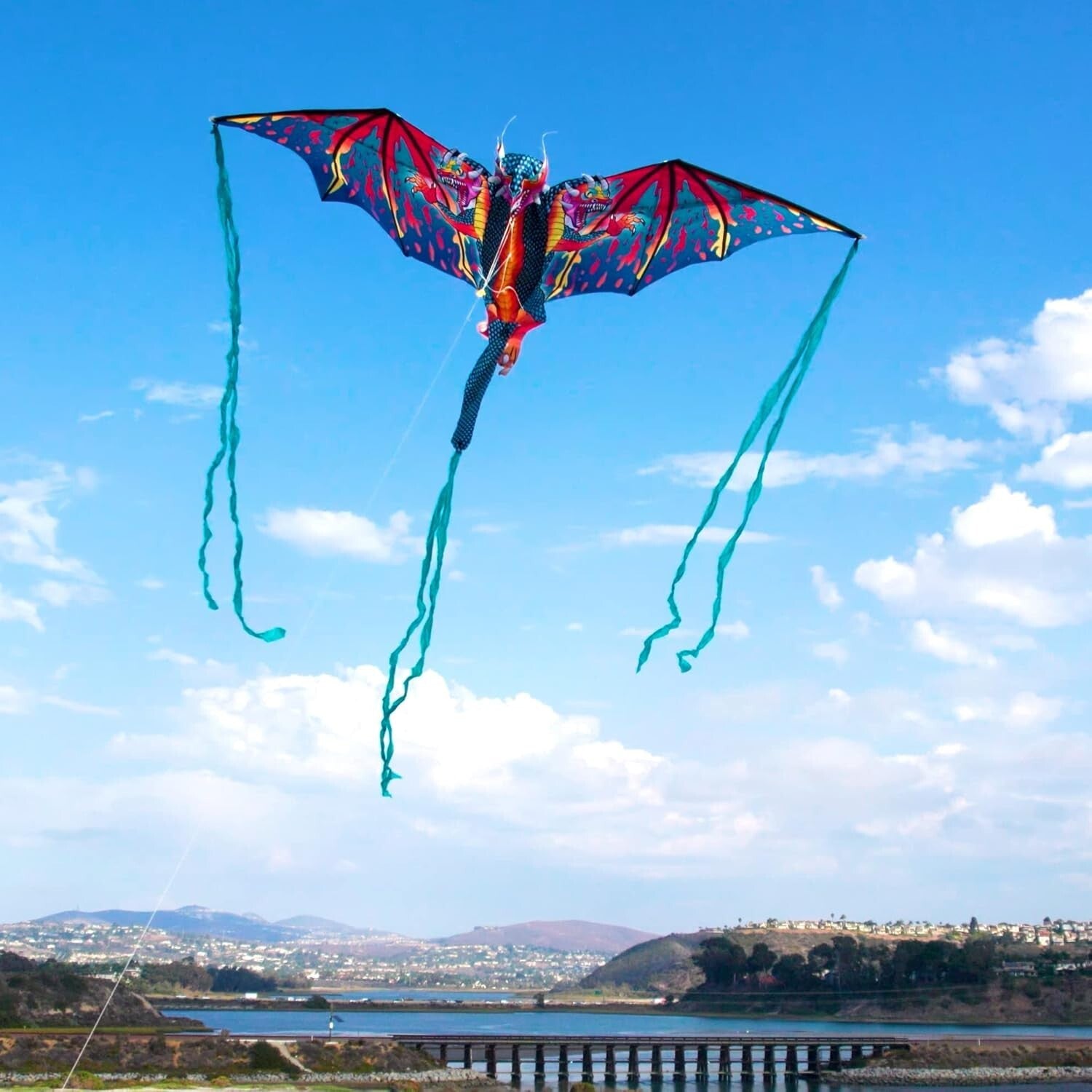 Ultimate 3D Dragon Kite - Lightweight Fiberglass, Family Fun & Adventure