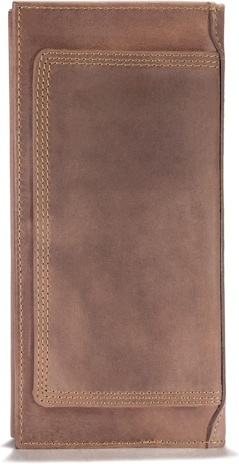 Brown Rodeo Men's Wallet - Rugged Top-Grain Leather with Triple Stitch Design