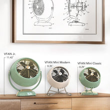 Load image into Gallery viewer, Stylish VFAN Mini Retro Fan - 2-Speed Metal Air Circulator with Adjustable Tilt