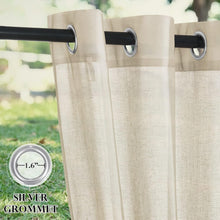 Load image into Gallery viewer, Rustic Linen Sheer Curtains - 52" x 108" Durable Drapes, Set of 2 for Indoor/...