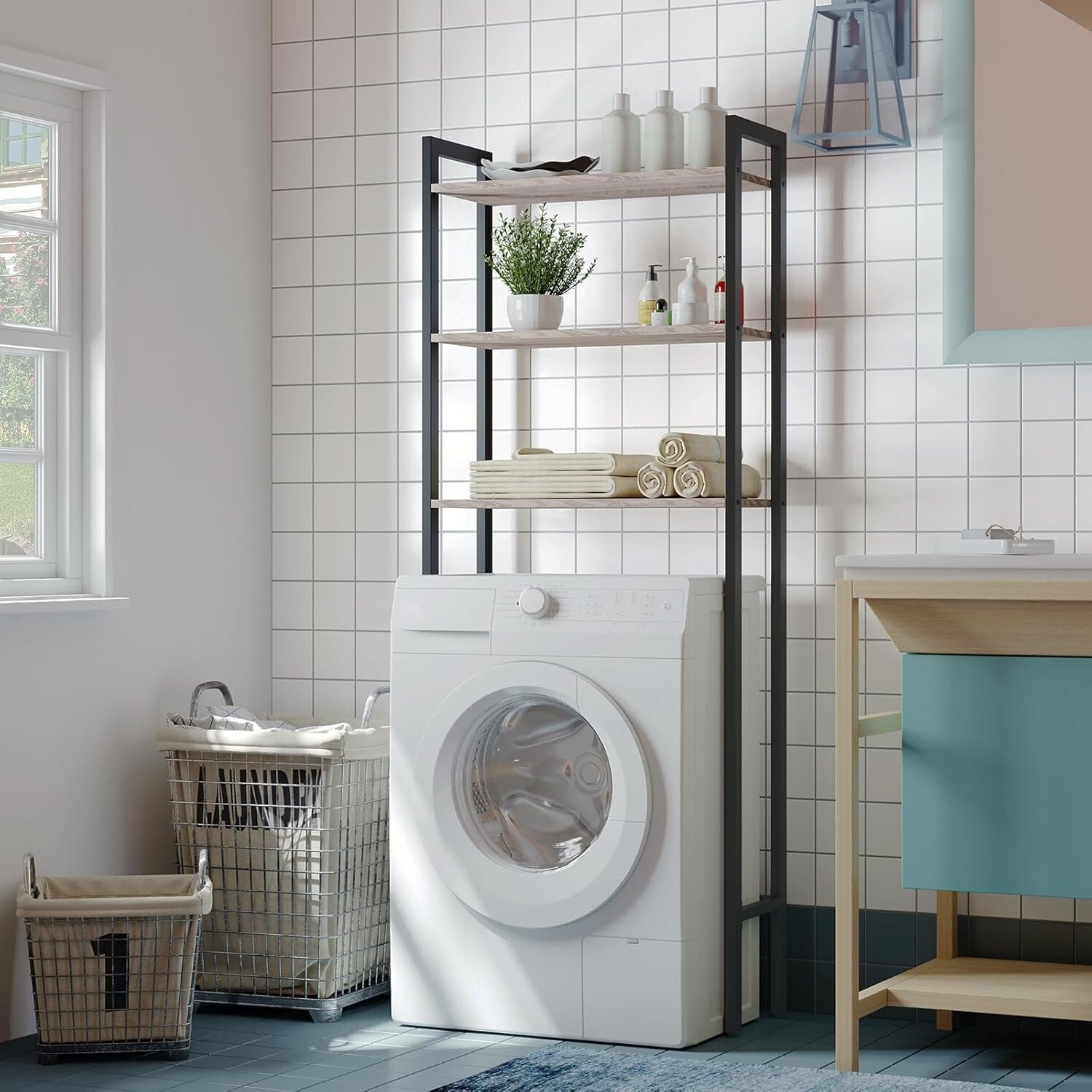 Freestanding 3-Tier Bathroom Organizer with Anti-Tipping Design & Easy Assembly