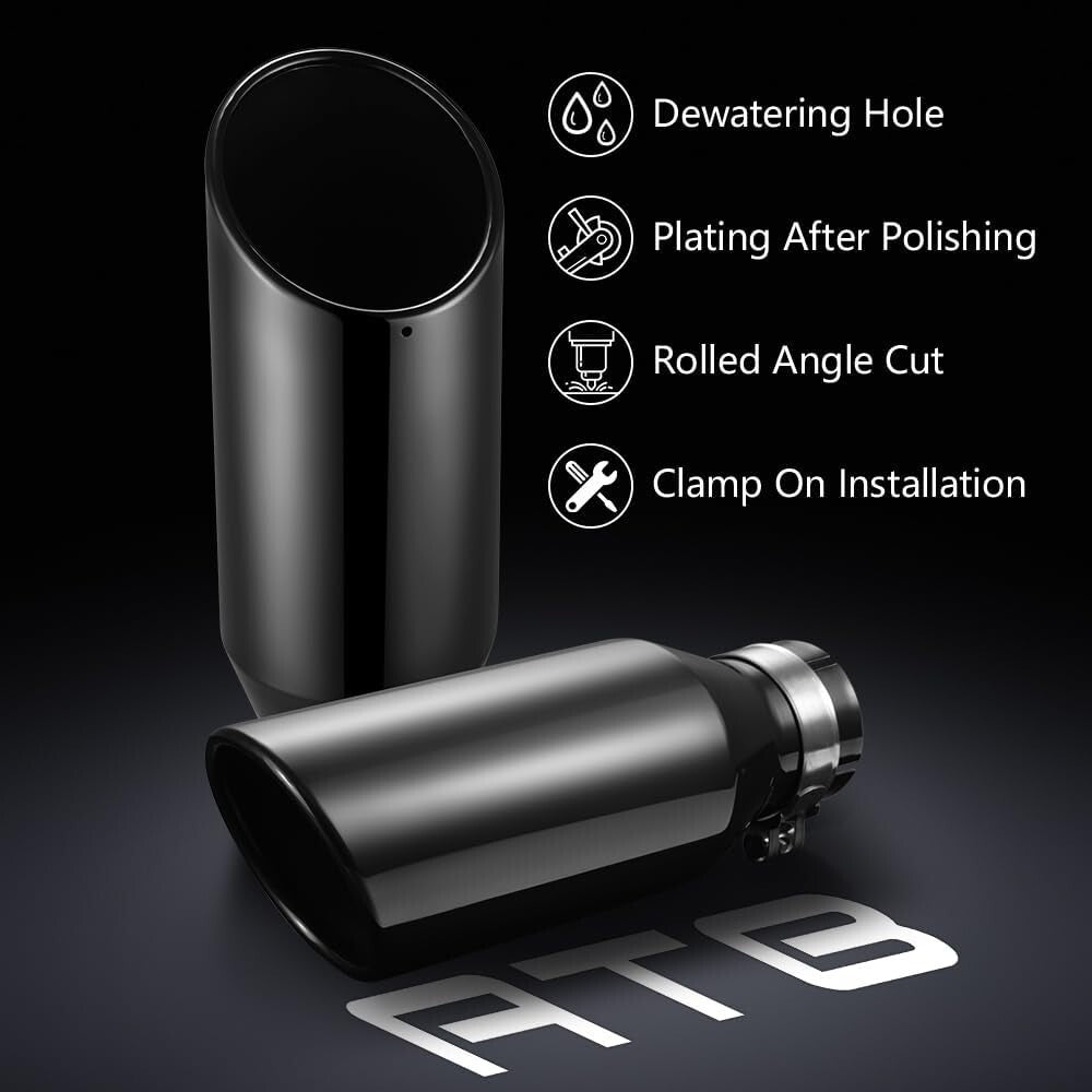 Universal Chrome Exhaust Tailpipe - 2.5" Inlet, 4" Outlet for Performance