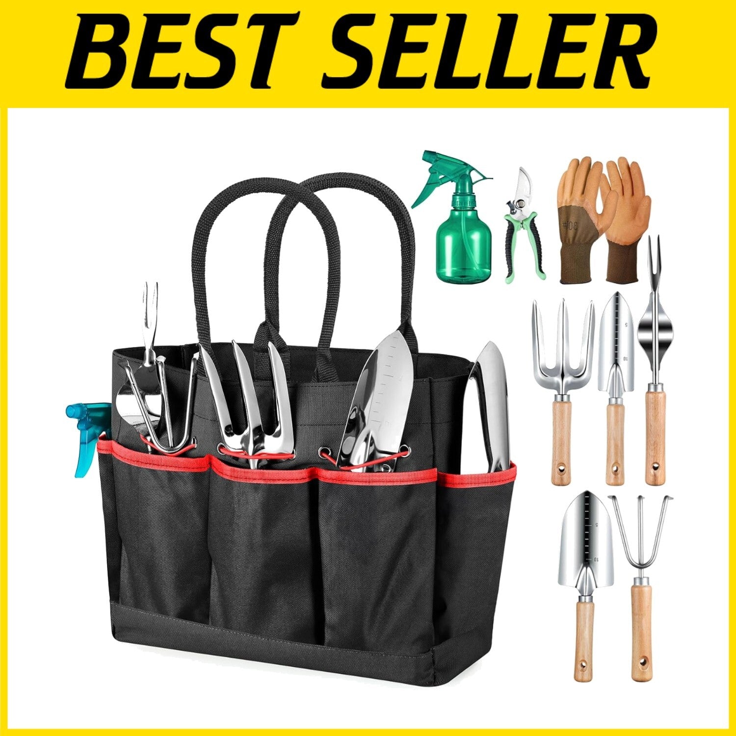 Fashionable 9-Piece Gardening Tools with Durable Tote Bag - Ideal Gift for Women