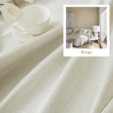 Load image into Gallery viewer, Beige Faux Linen Full Blackout Curtains 108" - Modern Insulated Drapes Set of 2