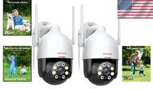 Load image into Gallery viewer, IP66 Waterproof 2-Pack Security Cameras with 3MP Resolution &amp; Full Night Vision