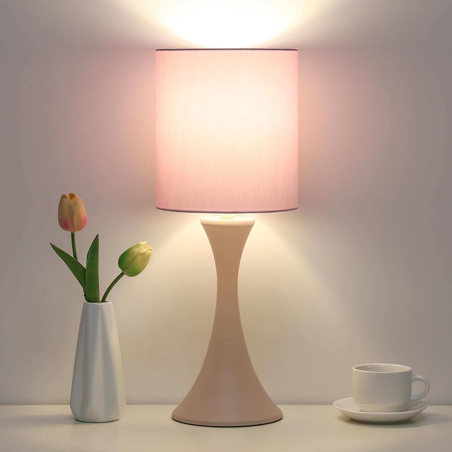 Elegant Pink Touch Lamp with 3-Way Dimmable Control – Perfect Nightstand Decor