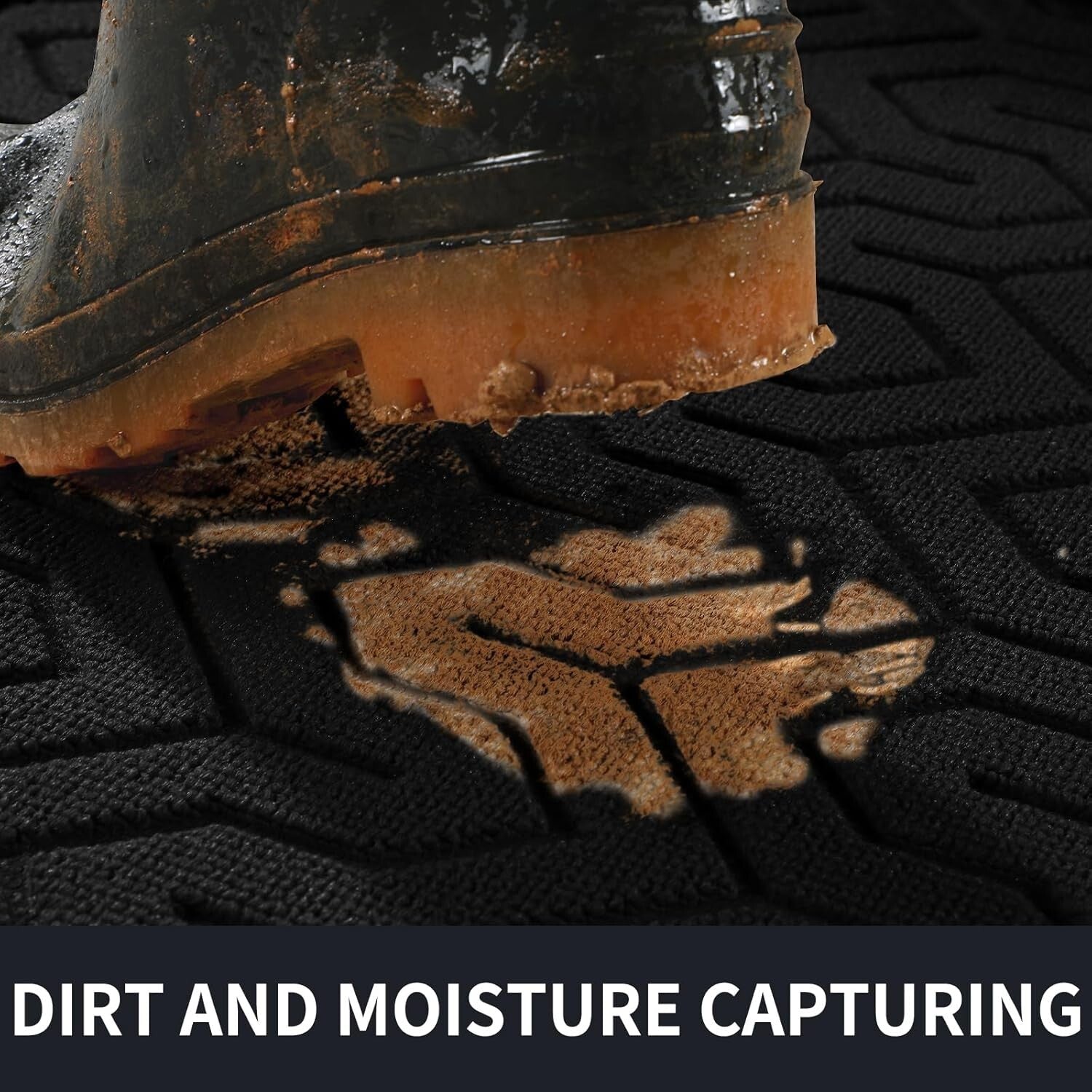 47x32 Heavy Duty Waterproof Doormat - Non-Slip Outdoor Welcome Mat in Black