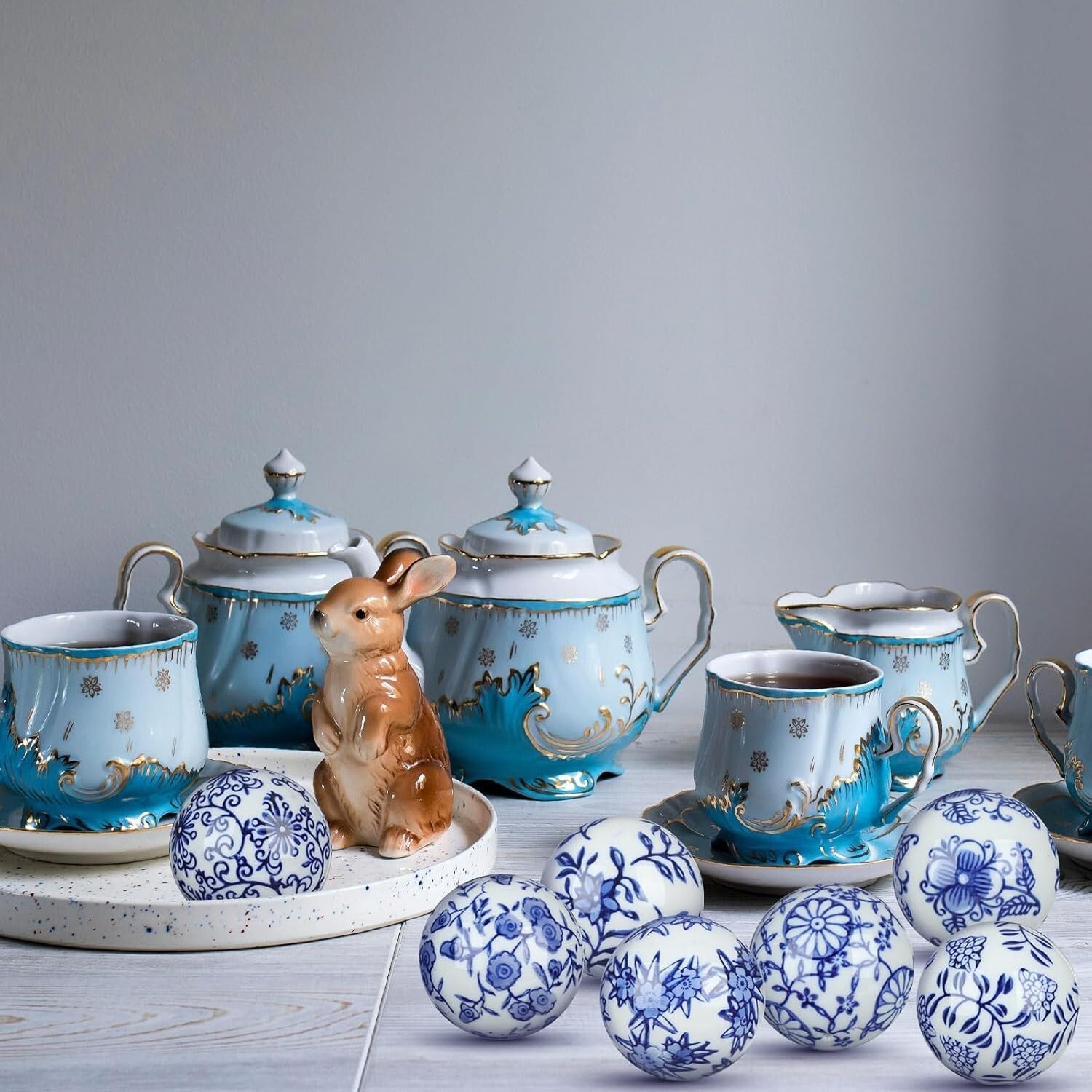 Set of 9 Decorative Chinoiserie Balls - Stunning Centerpieces for Every Occasion