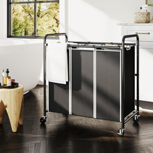 Load image into Gallery viewer, Eco-Conscious Laundry Sorter Cart with Waterproof Bags &amp; Locking Wheels, Black