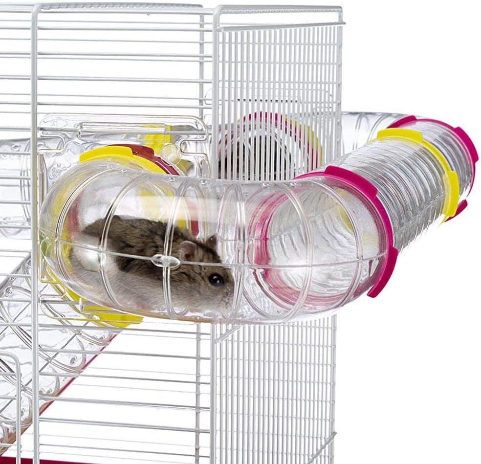 Space-Saving Laura Hamster Cage | Complete with Accessories for Small Breeds
