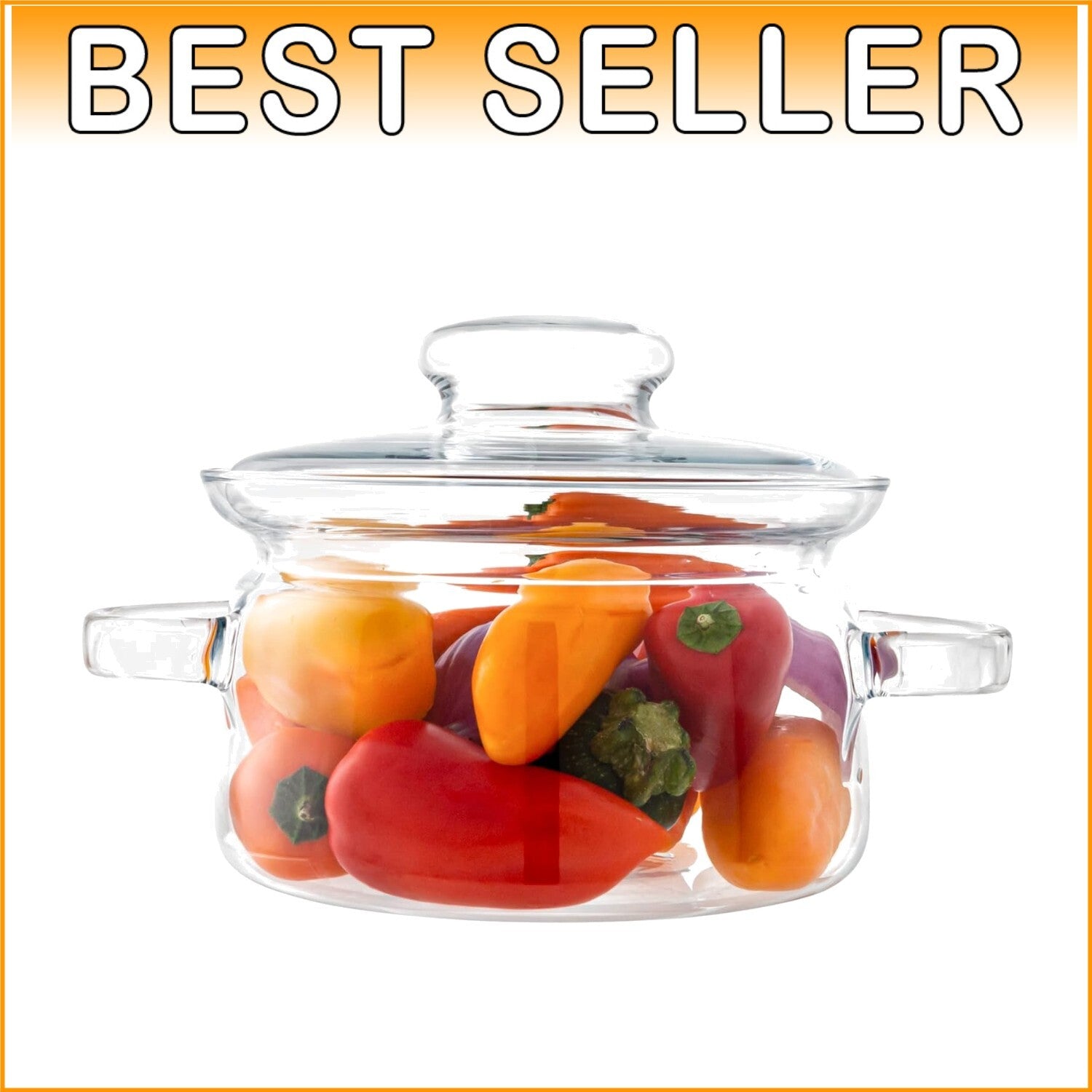 Elegant 48 Oz Borosilicate Glass Saucepan with Lid - Microwave & Dishwasher Safe