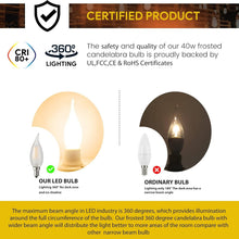 Load image into Gallery viewer, Dimmable 4W E12 Frosted LED Bulbs - 40W Equivalent, Ideal for Home Ambiance