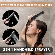 Load image into Gallery viewer, High-Pressure Matte Black Shower Faucet Set - Wall Mount 8" Rain &amp; Handheld