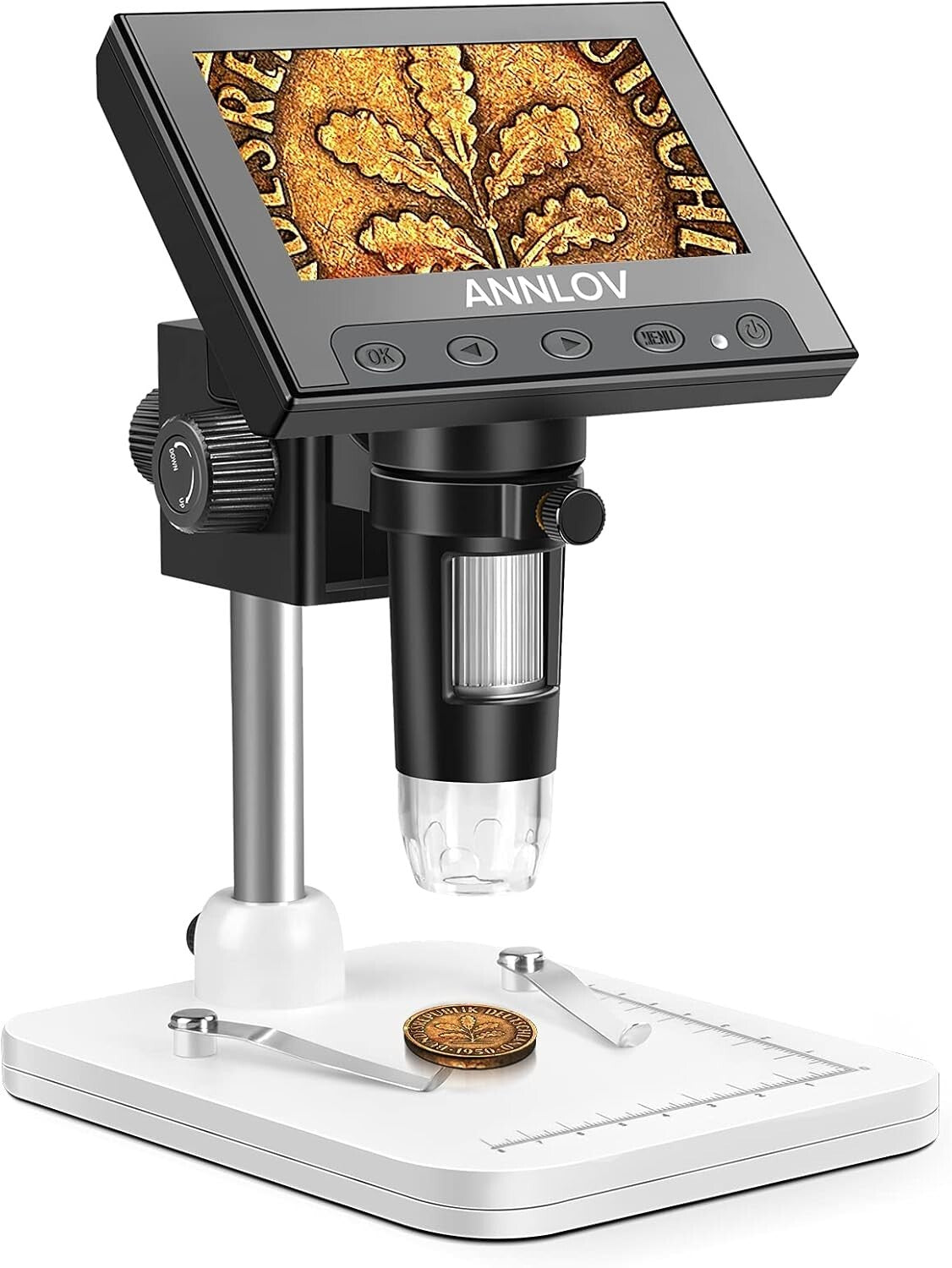 4.3-Inch LCD Digital Microscope with 50X-1000X Magnification for Coins and Pl...