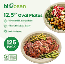 Load image into Gallery viewer, Durable 12.5-Inch Compostable Plates - 125-Count Bagasse for Celebrations