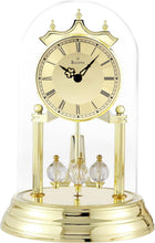 Load image into Gallery viewer, Elegant Analog Clock with Revolving Pendulum &amp; Brass Finish - Tabletop Design