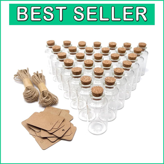 160 Mini Glass Bottles 20ml with Leakproof Stoppers - Perfect for Wedding Favors